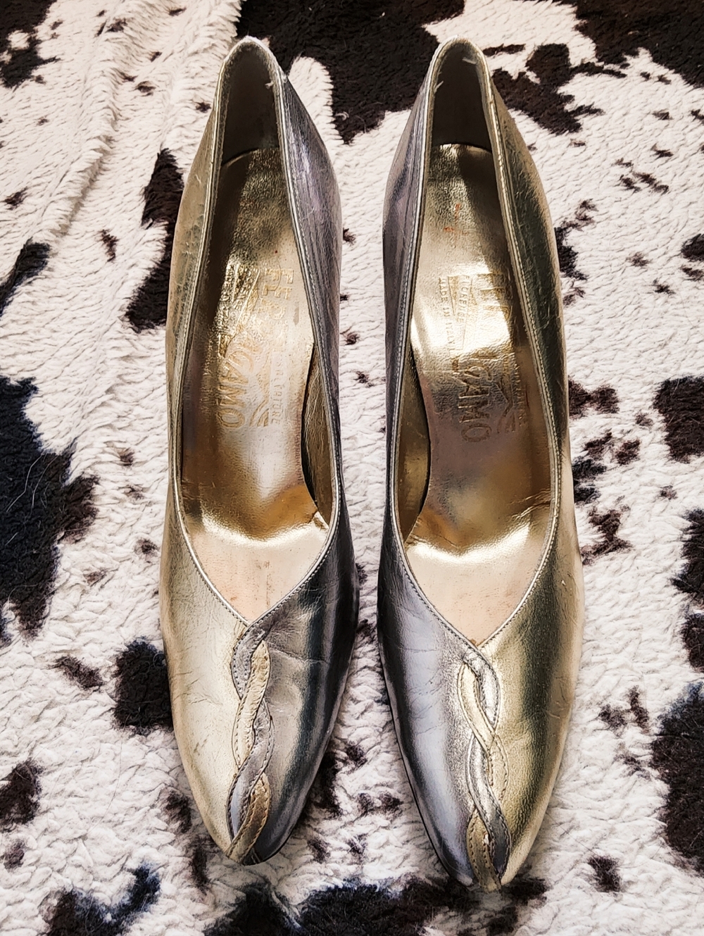 WOMEN'S 80'S HEELS - GOLD METALLIC